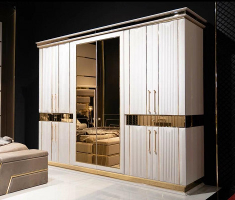 Wardrobe white bedroom material wood wardrobe luxury modern