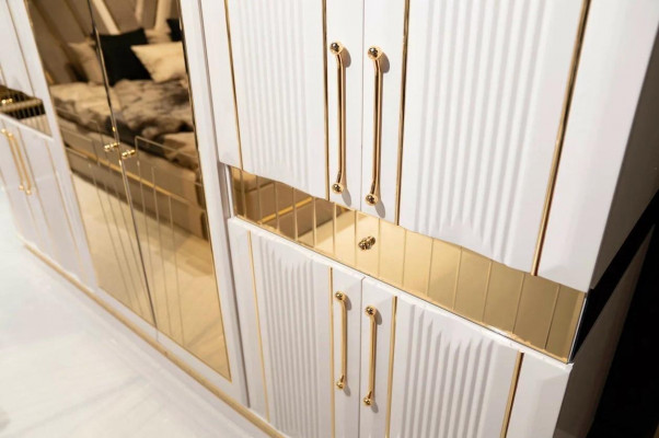 Wardrobe white bedroom material wood wardrobe luxury modern