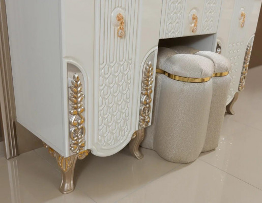 Bedroom set luxury dressing table with mirror stool design new 2-piece set
