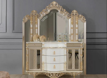 Bedroom set luxury dressing table with mirror white design new 2-piece set.