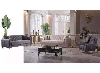 Modern upholstered group seating furniture couch suite 3+3+1 seater set wood