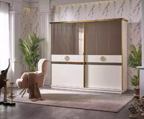 Wardrobe with sliding doors luxurious modern cupboards 260cm cabinet