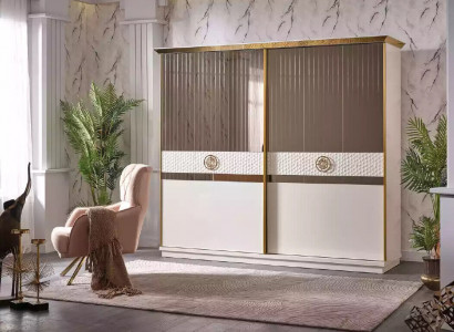 Wardrobe with sliding doors luxurious modern cupboards 260cm cabinet
