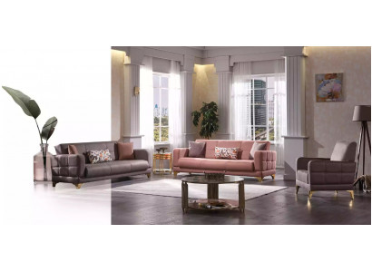 Luxury Sofa Set 3+3+1 Designer Textile Sofas Armchair Single Seater