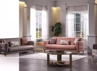 Luxury Sofa Set 3+3+1 Designer Textile Sofas Armchair Single Seater