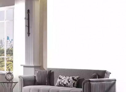 Luxury grey sofa velvet sofa three-seater couch living room furniture