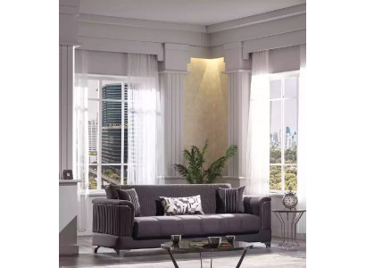 Gray Sofa Luxury 3-Seater Couch Living Room Furniture Upholstered Couches Sofas