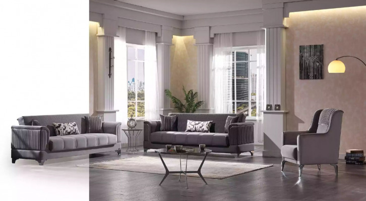 Gray Sofa Luxury 3-Seater Couch Living Room Furniture Upholstered Couches Sofas