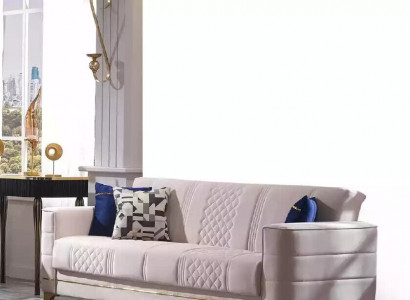 White three-seater luxury 3-seater couch living room sofas textile furniture