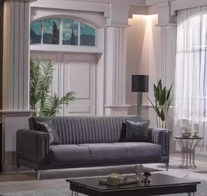 Gray sofa living room three-seater velvet sofas 3-seater couches luxury furniture