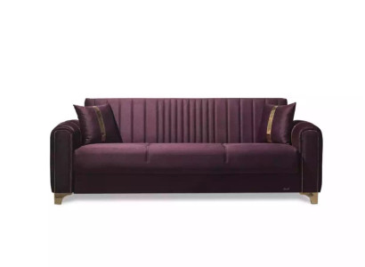 Lilac Three-Seater Living Room 3-Seater Couches Upholstery Furniture Textile Sofa