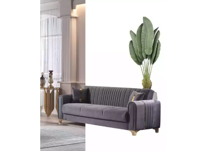 Gray three-seater luxury 3-seater couch upholstered sofas living room furniture