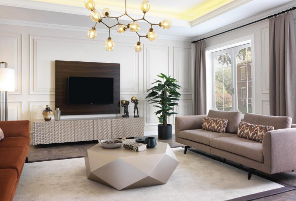 TV wall panel cladding wood luxury RTV living room wall TV furniture