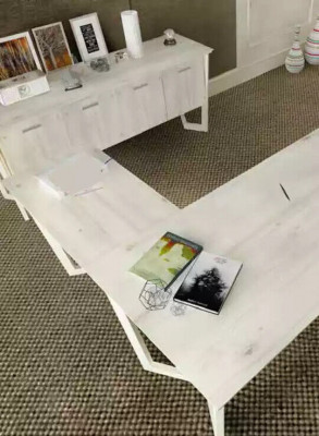 Modern white desk luxury corner table wooden furniture home office new