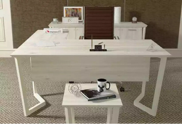 Modern white desk luxury corner table wooden furniture home office new
