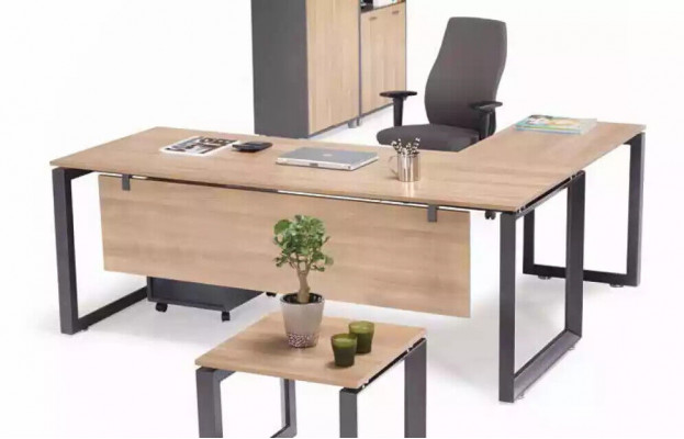 Exclusive corner desk office furniture brown corner table study room new
