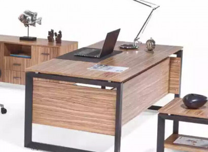 Designer brown desk luxury office furniture wood stylish furnishing