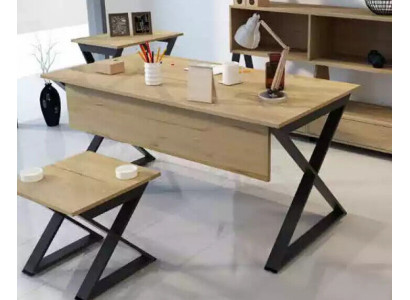 Modern light brown wooden table, work desks office furniture, designer desk