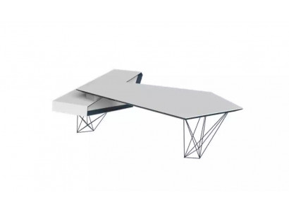 Corner desk work writing office table luxury designer furniture white