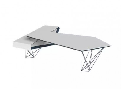 Corner desk work writing office table luxury designer furniture white
