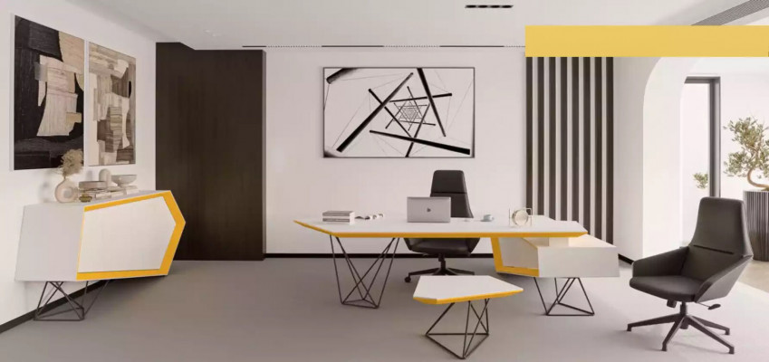 Corner desk work writing office table luxury designer furniture white