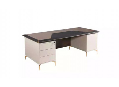 Office furniture executive desk stainless steel legs table with drawers wooden furniture