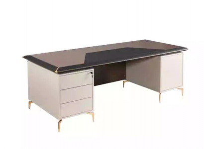 Office furniture executive desk stainless steel legs table with drawers wooden furniture
