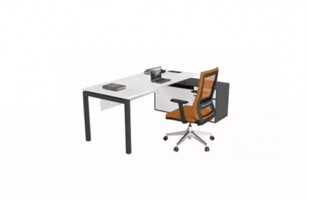 White desk, computer desk, office tables, wooden furniture, writing furniture, modern