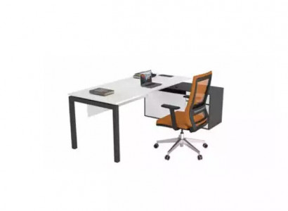 White desk, computer desk, office tables, wooden furniture, writing furniture, modern