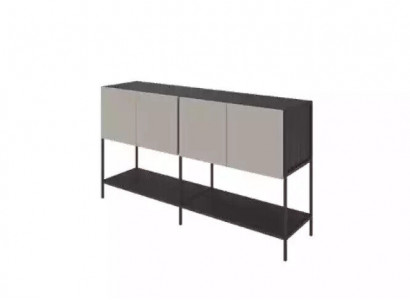 Office bookshelf wood study shelf furniture gray wood metal