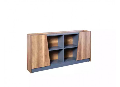 Home office bookshelf cabinet wood shelf display case brown modern