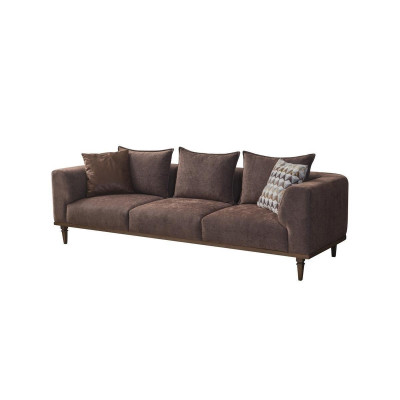 Four-seater sofa set, three-seater, brown fabric sofa, upholstered sofa, couch