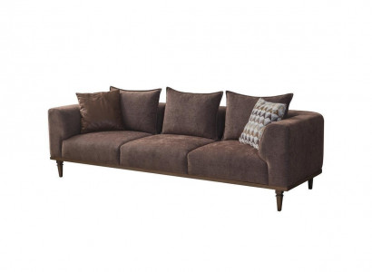 Four-seater sofa, 4-seater couch, brown fabric sofa, upholstered sofa, modern
