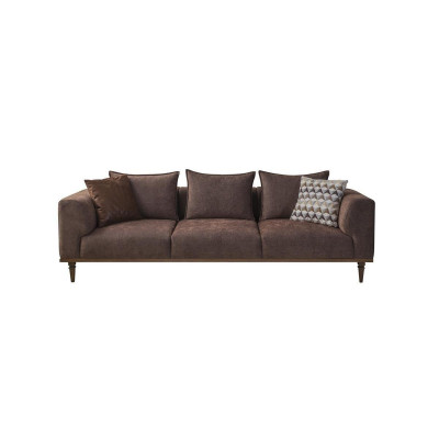 Four-seater sofa, 4-seater couch, brown fabric sofa, upholstered sofa, modern