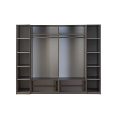 Modern wardrobe, closet, wooden wardrobe, wood, gray bedroom wardrobe.