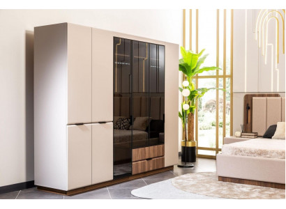 Wardrobe wooden wardrobe beige bedroom wardrobe closet modern