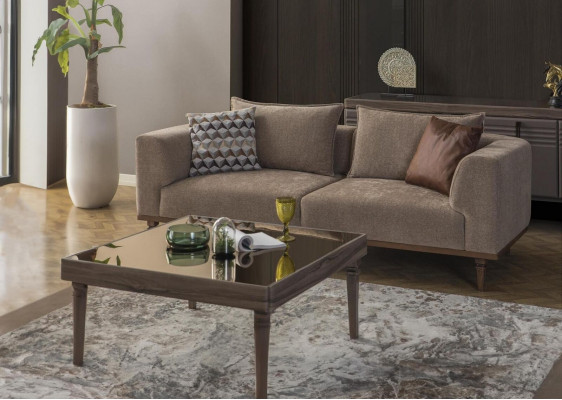 Three-seater sofa, 3-seater fabric sofa, upholstered sofa, gray, modern fabric, new