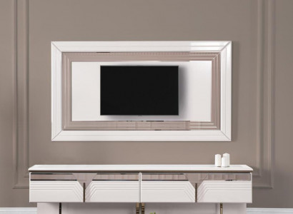 Wall unit TV stand wall panel RTV lowboard white wood sideboard modern