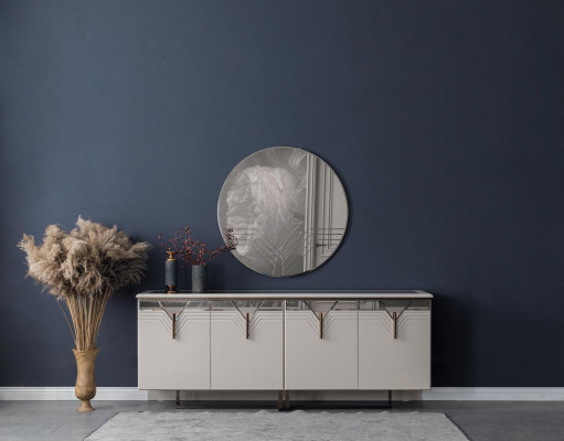 Sideboard dresser with mirror wooden cabinet chest of drawers wooden cabinet white