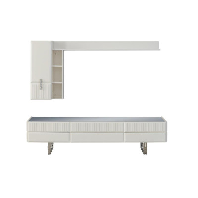 Wooden cabinet TV stand shelves RTV lowboard sideboard wood white cabinet
