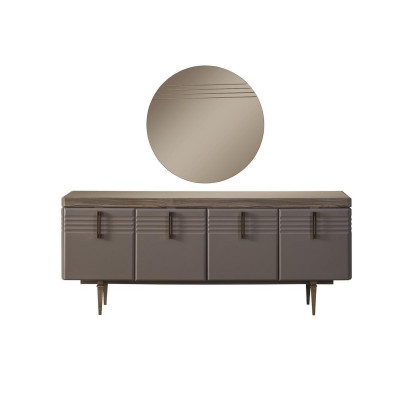 Sideboard dresser gray cabinet mirror dresser wood set dresser