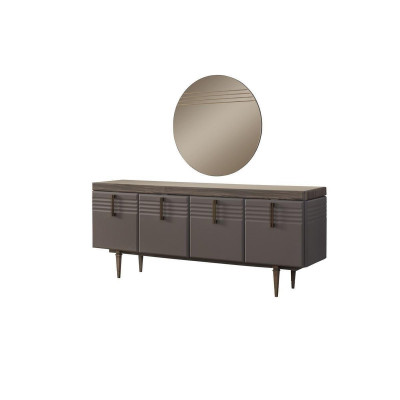 Sideboard dresser gray cabinet mirror dresser wood set dresser