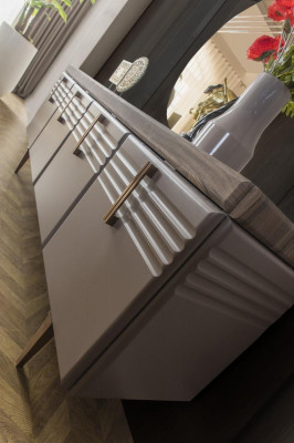 Sideboard dresser gray cabinet mirror dresser wood set dresser