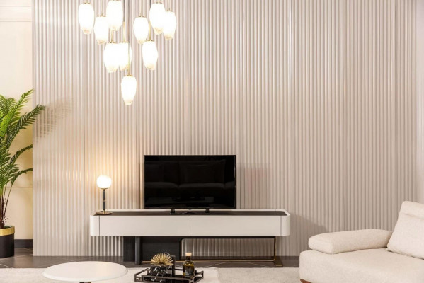 Sideboard RTV Lowboard TV Stand Cabinet Wood White Living Room Modern