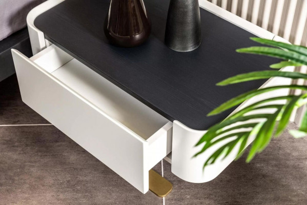 Group bedside tables nightstands white bedroom 2-piece set