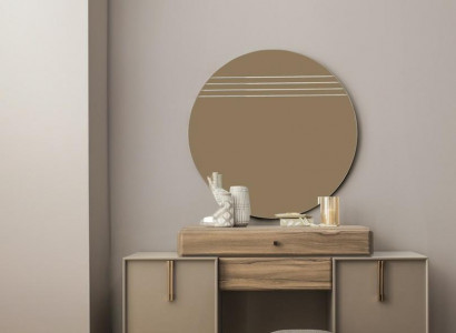 Dressing table console table stool vanity table wood gray mirror set
