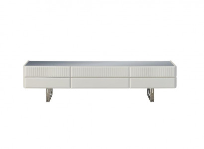 Wood Cabinet TV Stand RTV Lowboard Cabinet Wood White Modern Sideboard