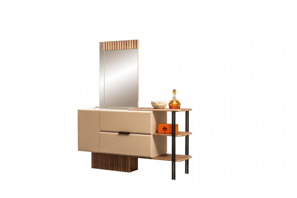 Dressing Table Vanity Console Table Wood Bedroom Beige Modern