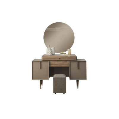 Dressing table console table vanity table wood gray mirror bedroom