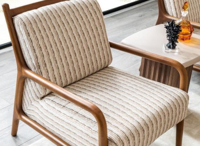 Armchair Wingback Chair Single-Seater Seat Polyester Fabric Design Living Room